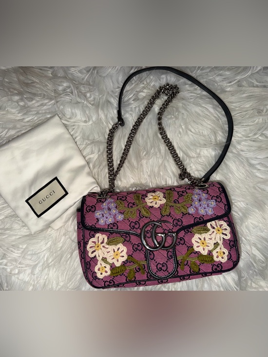 Gucci Handbags - Gucci GG Marmont Floral Embroidery Quilted Shoulder Bag Limited Edition